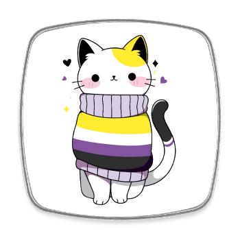 Nonbinär Katze CSD queer pride month LGBT queer - Viereckiger Kühlschrankmagnet - Weiß - Vorne