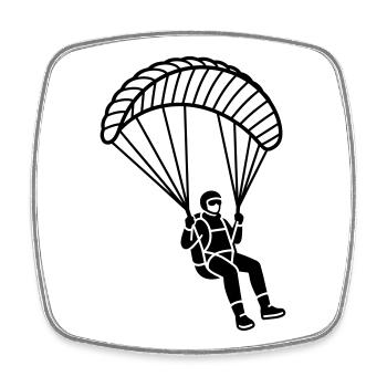 Paragliding - Square fridge magnet - white - Front