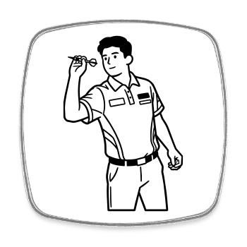 Darts - Square fridge magnet - white - Front