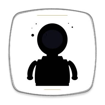 Minimalist Black Moon - Square fridge magnet - white - Front