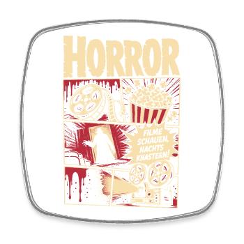Horror Film Retro Kino Blut Stil - Viereckiger Kühlschrankmagnet - Weiß - Vorne