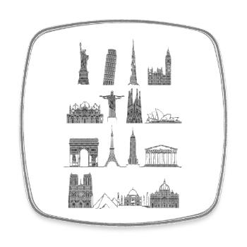 Around_The_World - Magnet carré - blanc - Devant
