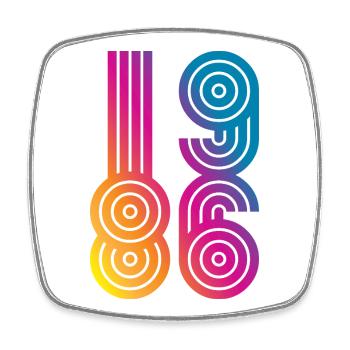 86 Eight Six 1986 - Square fridge magnet - white - Front