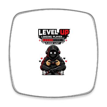 Level Up Pixel Hero lädt - Viereckiger Kühlschrankmagnet - Weiß - Vorne