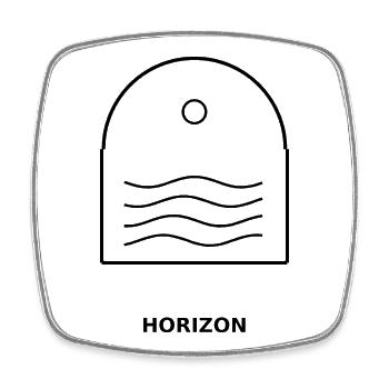 horizon - Square fridge magnet - white - Front