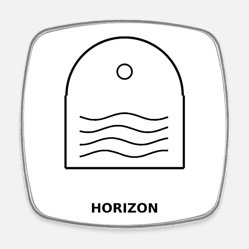 horizon - Square fridge magnet - white