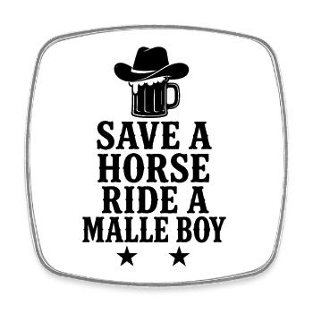 Malle 2026 Sauvez une balade à cheval un Malle Boy 2026 - Magnet carré - blanc - Devant