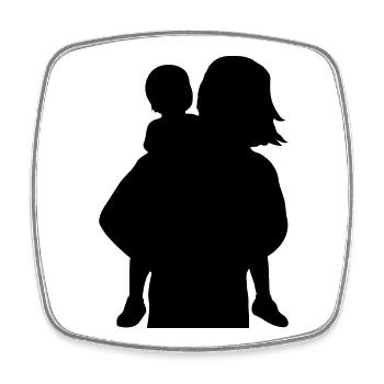 Silhouette familiale Les parents Enfants aiment ensemble - Magnet carré - blanc - Devant