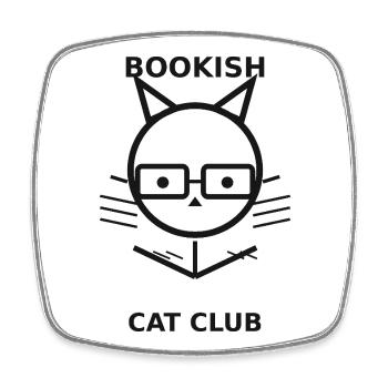 Club du Chat Lecteur - Magnet carré - blanc - Devant