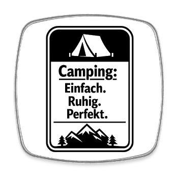 Camping - Viereckiger Kühlschrankmagnet - Weiß - Vorne