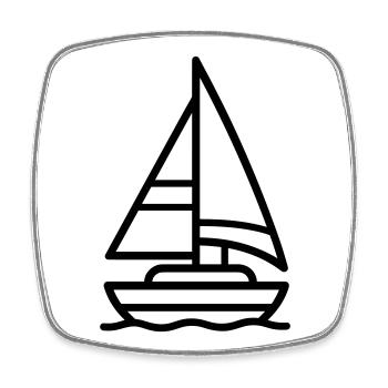 Segelschiff - Viereckiger Kühlschrankmagnet - Weiß - Vorne