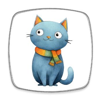 Little cat magic tale style - Square fridge magnet - white - Front