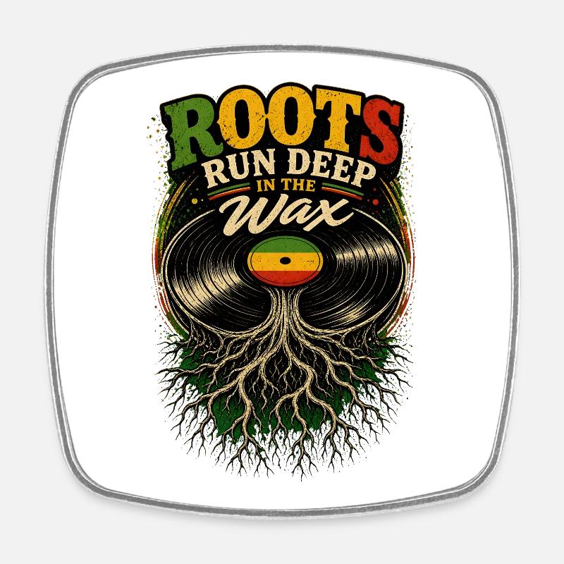 Roots run deep in the wax - Square fridge magnet - white