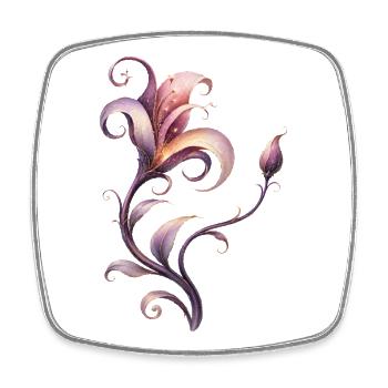 Fantasy Flower Elegant Ornament - Square fridge magnet - white - Front