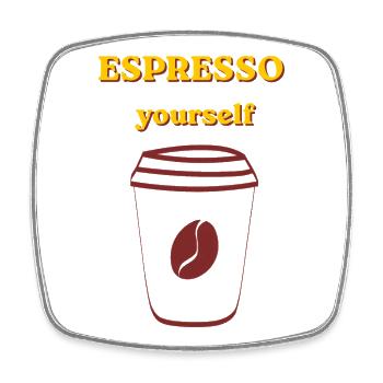 Espresso Yourself Kaffee Illustration - Viereckiger Kühlschrankmagnet - Weiß - Vorne