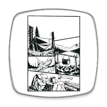 Wild Enough Camping Adventure - Square fridge magnet - white - Front