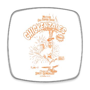 Chickenzales - Square fridge magnet - white - Front