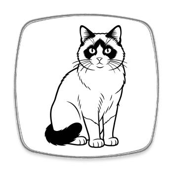 Snowshoe Cat - Square fridge magnet - white - Front