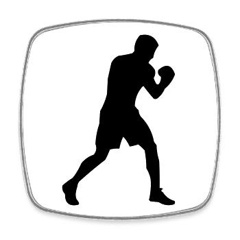 boxer - Square fridge magnet - white - Front