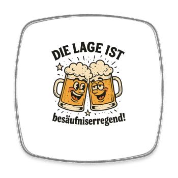 Die Lage ist besäufniserregend Karneval Fasching - Viereckiger Kühlschrankmagnet - Weiß - Vorne