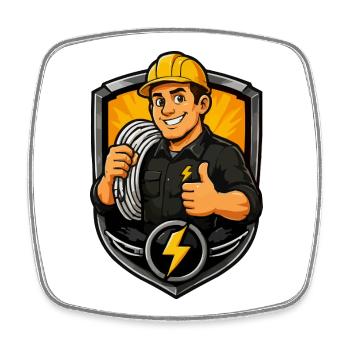 handwerker-wappen-elektriker - Viereckiger Kühlschrankmagnet - Weiß - Vorne