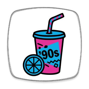 90s Retro Becher Slush Sommer - Viereckiger Kühlschrankmagnet - Weiß - Vorne