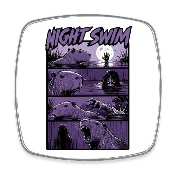 Dark Swamp Capybara Horror - Viereckiger Kühlschrankmagnet - Weiß - Vorne