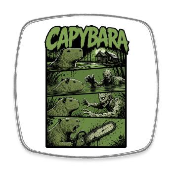 Zombie Sumpf Capybara - Viereckiger Kühlschrankmagnet - Weiß - Vorne