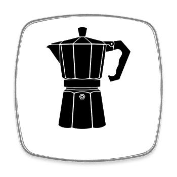 Moka Pot - Square fridge magnet - white - Front