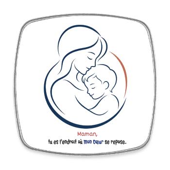 Maman et Bébé cadeau fêtes des mères - Magnet carré - blanc - Devant
