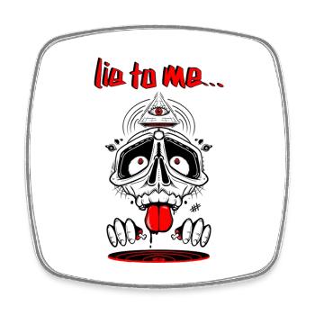 Mysterious skull with triangle - Square fridge magnet - white - Front