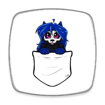 Pocket Chibi - Alóe (von Bunneko_Arts) - Viereckiger Kühlschrankmagnet - Weiß - Vorne
