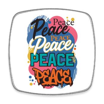 Peace as graffiti - Square fridge magnet - white - Front