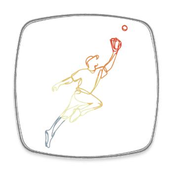 Vintage Baseballer Skizze - Viereckiger Kühlschrankmagnet - Weiß - Vorne