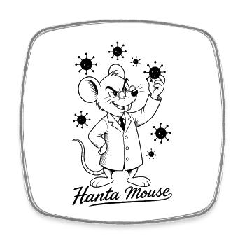 Hanta Mouse Dessin animé rétro - Magnet carré - blanc - Devant