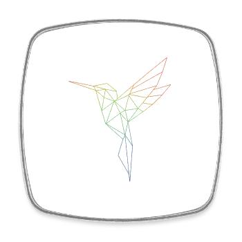 Oiseau arc-en-ciel géométrique - Magnet carré - blanc - Devant