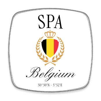 Spa Belgium Coat of Arms Crown – Travel Souvenir - Square fridge magnet - white - Front