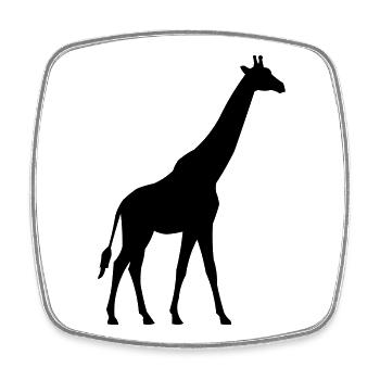 Giraffe - Viereckiger Kühlschrankmagnet - Weiß - Vorne