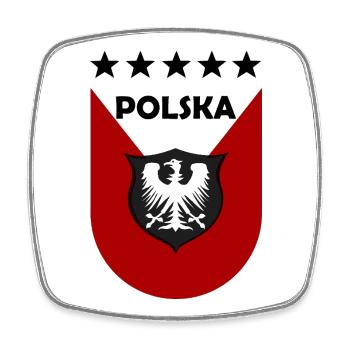 Polnisches Wappen Shield Design - Viereckiger Kühlschrankmagnet - Weiß - Vorne