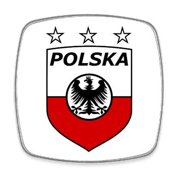 Polnisches Adlerwappen Schild - Viereckiger Kühlschrankmagnet - Weiß - Vorne