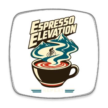 Road Cycling Espresso Elevation Mountain Climb Hum - Viereckiger Kühlschrankmagnet - Weiß - Vorne