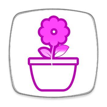 Blume - Viereckiger Kühlschrankmagnet - Weiß - Vorne