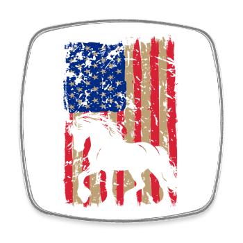 Percheron Outfit Horse Owner Horse Riding - Square fridge magnet - white - Front