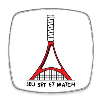 French Tennis Open - Viereckiger Kühlschrankmagnet - Weiß - Vorne