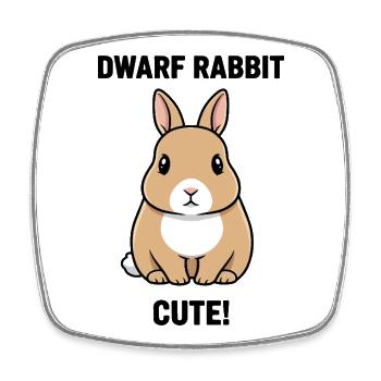 Dwarf Rabbit Dwarf Cute Rabbit Fetish - Square fridge magnet - white - Front