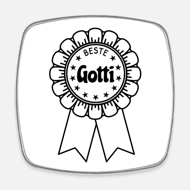 Beste Gotti - Viereckiger Kühlschrankmagnet - Weiß