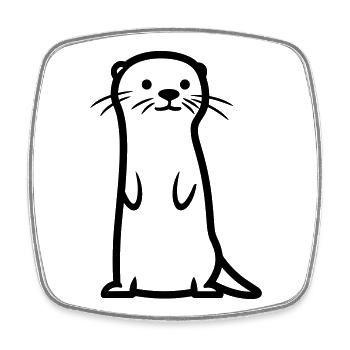 loutre - Magnet carré - blanc - Devant