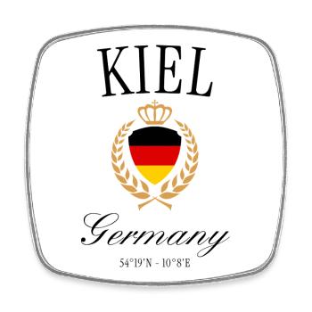 Kiel Germany Coat of Arms Crown – Baltic Sea Souvenir - Square fridge magnet - white - Front