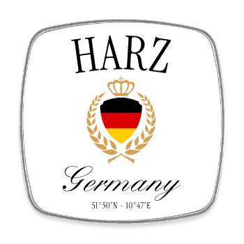 Harz Wappen Krone – Brocken Reise Souvenir - Viereckiger Kühlschrankmagnet - Weiß - Vorne