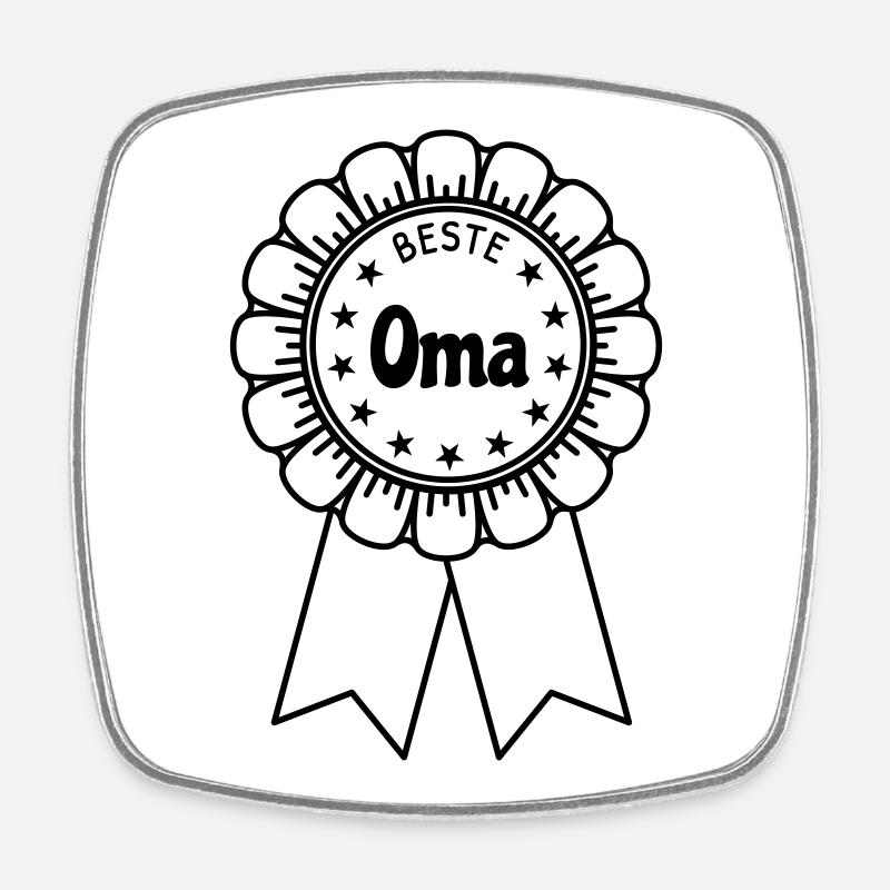 Beste Oma - Viereckiger Kühlschrankmagnet - Weiß